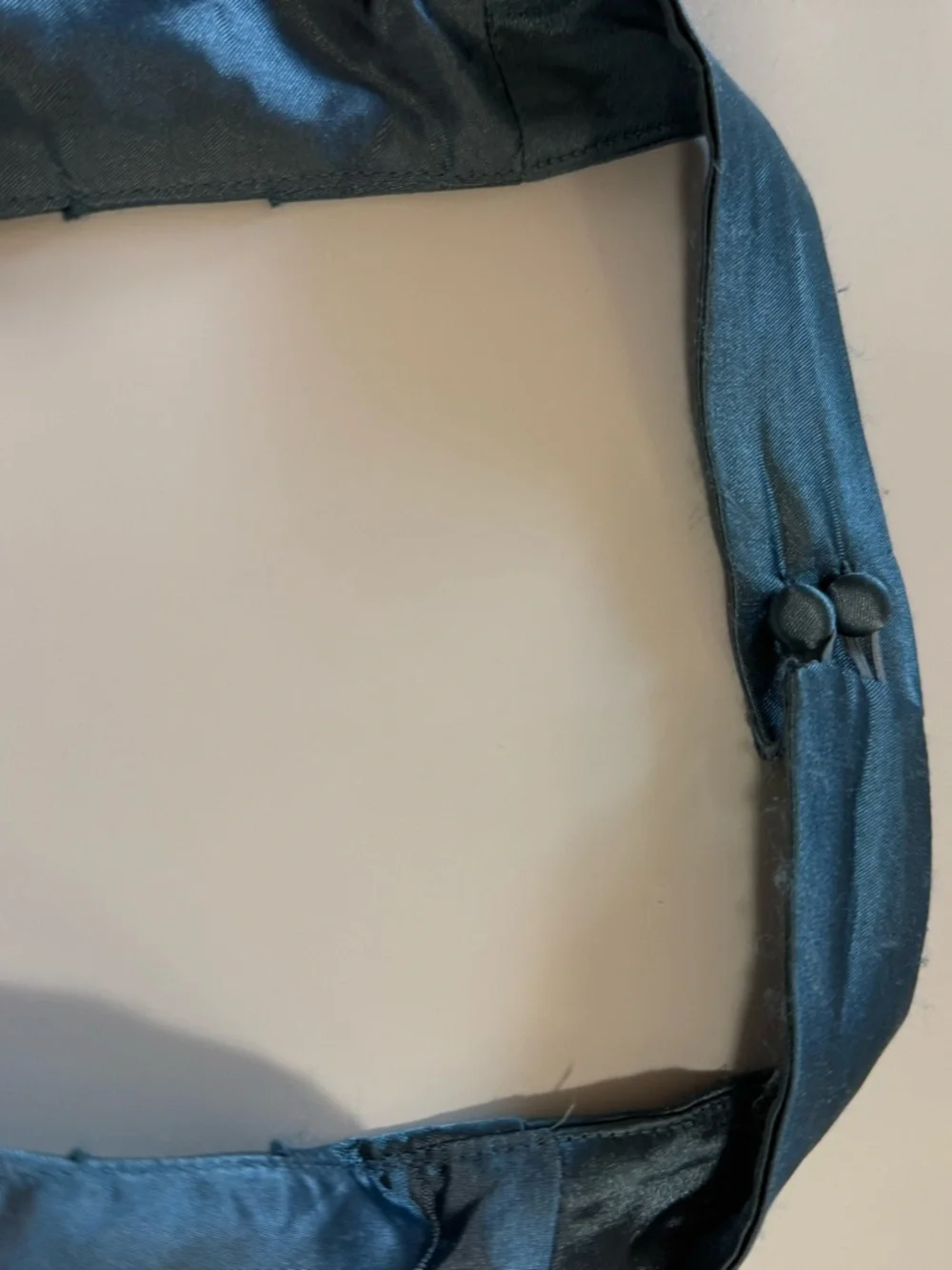 bebe Shiny Slate Blue Satin Top - Picture 5 of 11